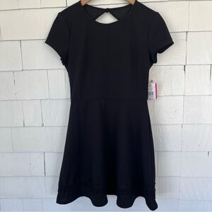 Juniors Size 11/12 Belk B. Darlin Social Dress NWT Black Crochet Trim Open Back